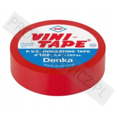 Taśma izolacyjna czerwona PCV Vini 10yd 3szt.