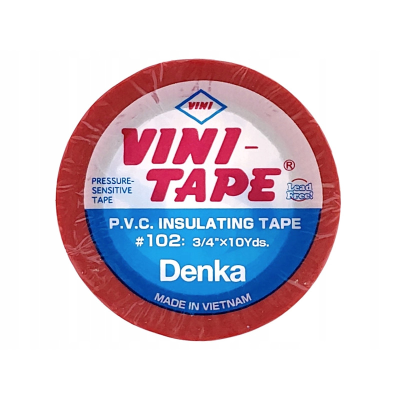 Taśma izolacyjna czerwona PCV Vini 10yd 3szt.