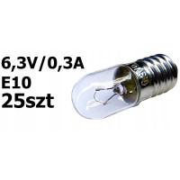 Żarówka radioskalowa 6,3V/0,3A E10 25szt