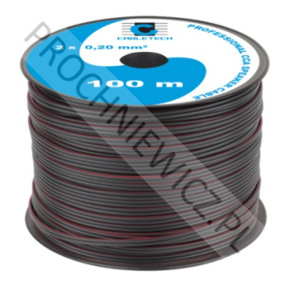 Kabel głośnikowy czarny CCA 2x0,2mm² 100m