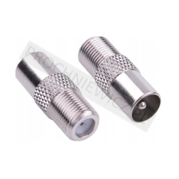 Przejściówka adapter gniazdo F wtyk antenowy 5szt.