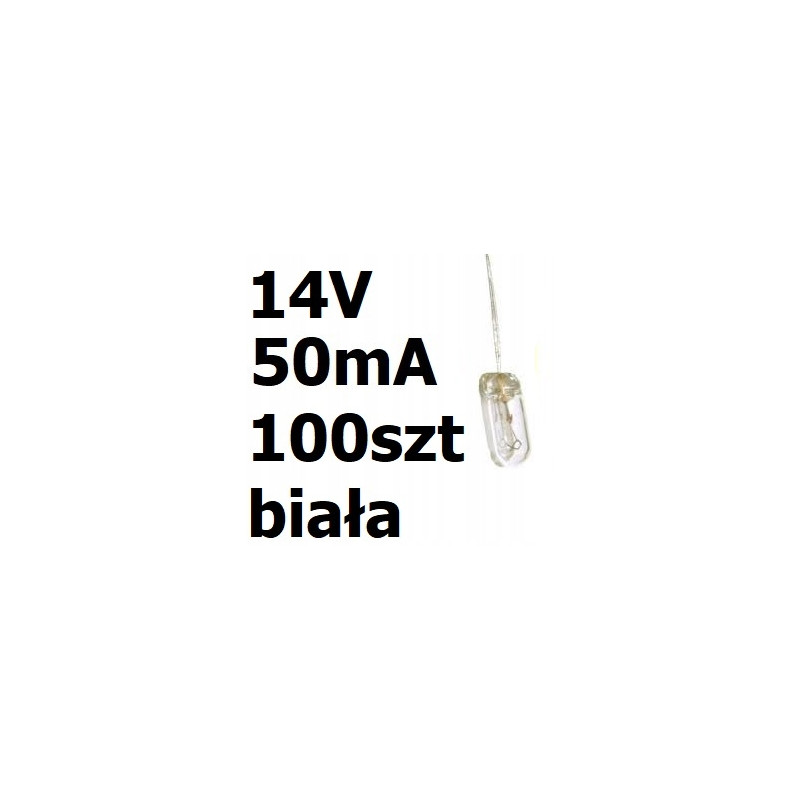 Żarówka miniaturowa biała 3x7mm 14V 50mA 100szt