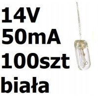 Żarówka miniaturowa biała 3x7mm 14V 50mA 100szt