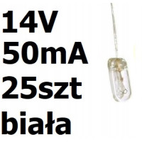 Żarówka miniaturowa biała 3x7mm 14V 50mA 25szt