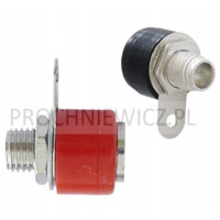 Gniazdo bananowe montażowe plastikowe 4szt (2x czarne, 2x czerwone)