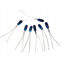 mini żarówka niebieska z wąsami 14V 50mA 25szt