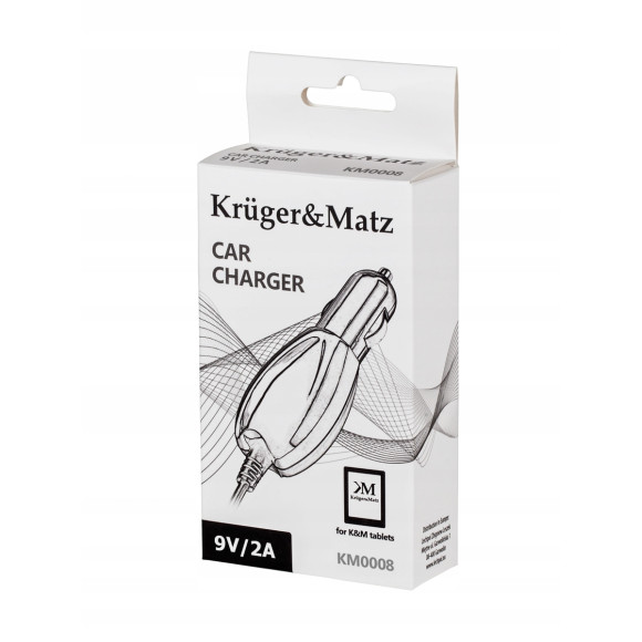 Ładowarka samochodowa do zapalniczki 9V/2A z wtyczką 2,5x0,7x10mm