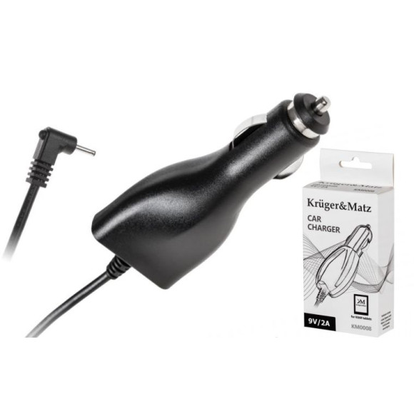 Ładowarka samochodowa do zapalniczki 9V/2A z wtyczką 2,5x0,7x10mm