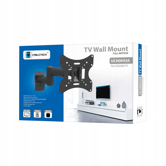 Uchwyt TV do ściany 13" - 42" czarny