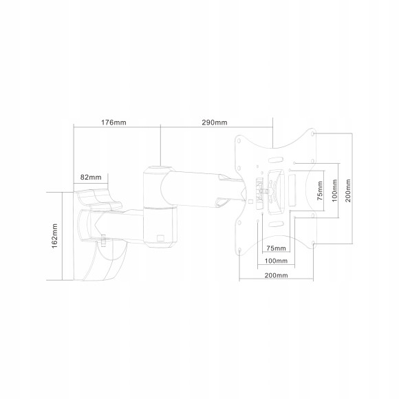 Uchwyt TV do ściany 13" - 42" czarny