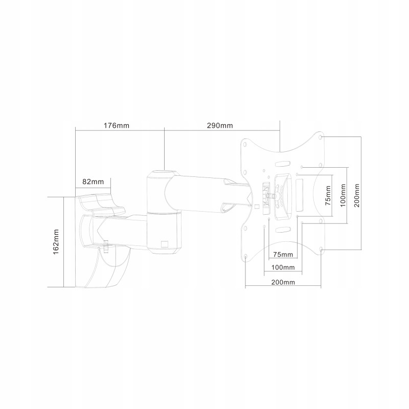 Uchwyt TV do ściany 13" - 42" czarny