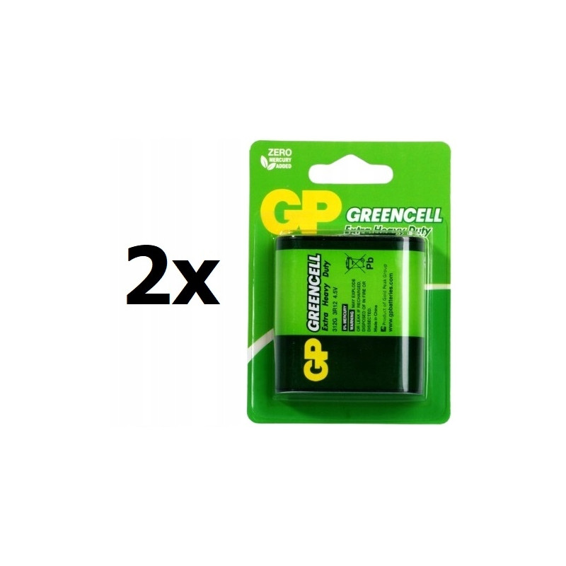 bateria płaska cynkowo-węglowa GP B (R12) 2szt