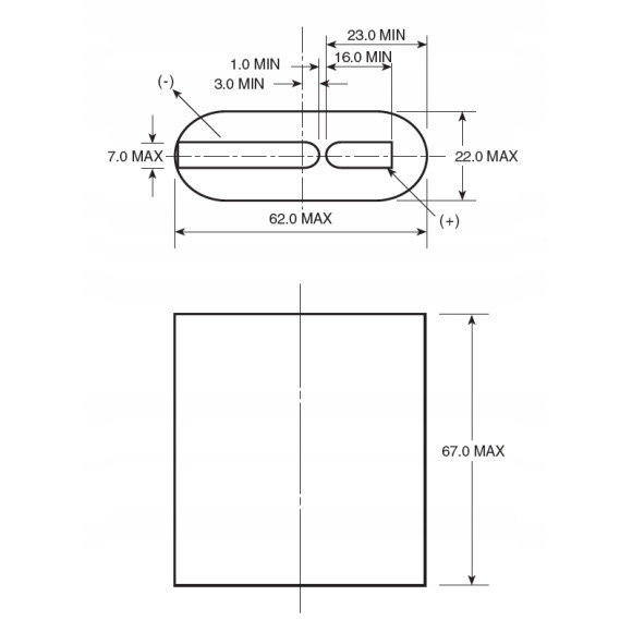 bateria płaska cynkowo-węglowa GP B (R12) 2szt