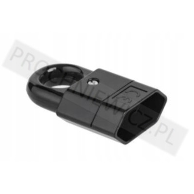 Gniazdo płaskie z uchwytem czarne GP2C-2 2szt.