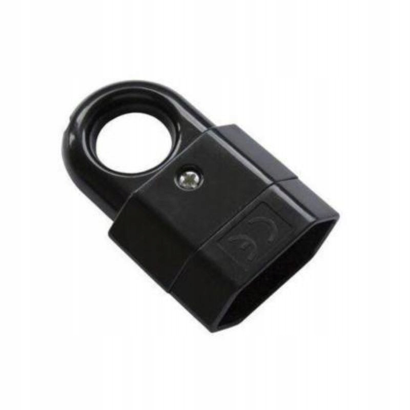 Gniazdo płaskie z uchwytem czarne GP2C-2 2szt.