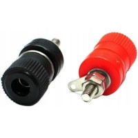 Gniazdo bananowe plastikowe duże 50szt (25x czarne, 25x czerwone)