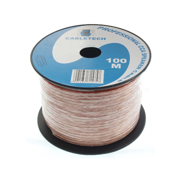 Kabel głośnikowy przezroczysty CCA 2x1,5mm² 100m