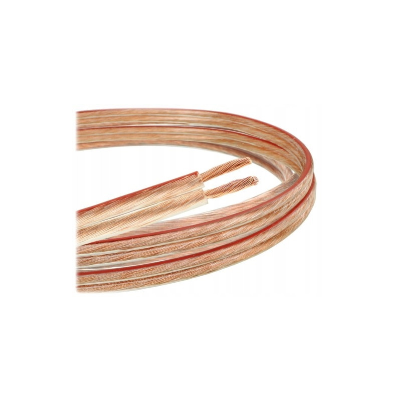 Kabel głośnikowy przezroczysty CCA 2x1,5mm² 100m