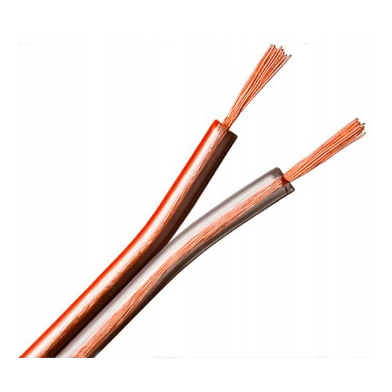 Kabel głośnikowy przezroczysty CCA 2x1,5mm² 100m