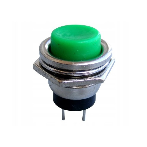 Przycisk mono zielony przykręcany do obudowy 2szt