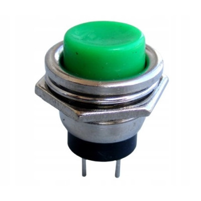 Przycisk mono zielony przykręcany do obudowy 2szt