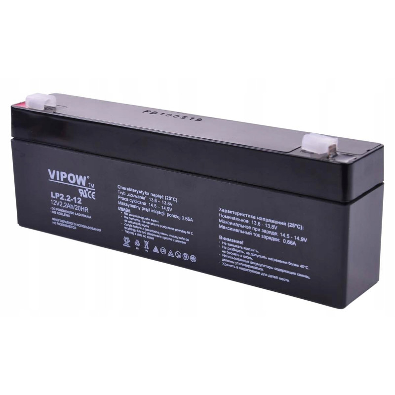 Akumulator żelowy VIPOW 12V 2.2Ah