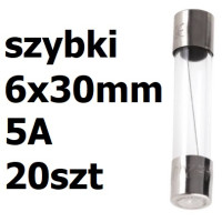 Bezpiecznik szklany rurkowy 6x30mm 5A 250V 20szt.