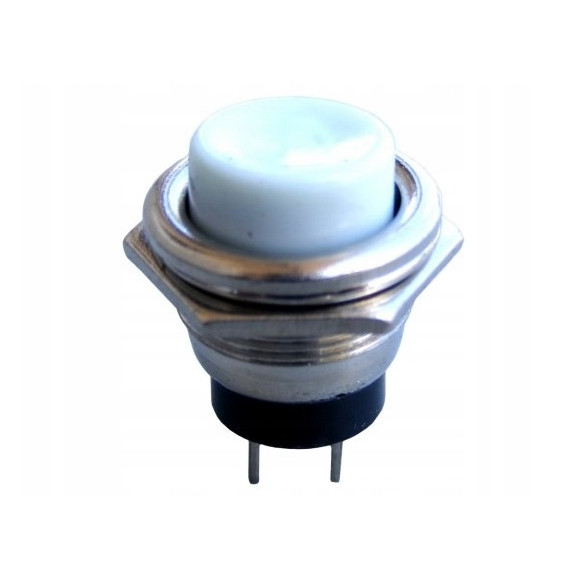 Przycisk mono biały przykręcany do obudowy 2szt