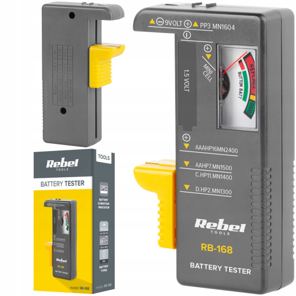 Analogowy tester baterii REBEL RB-168