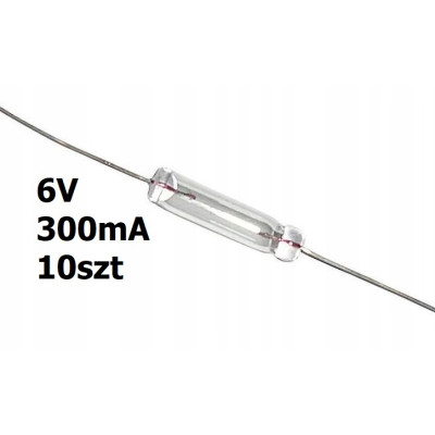 Żarówka osiowa mini T1 6V DC 300mA 10szt