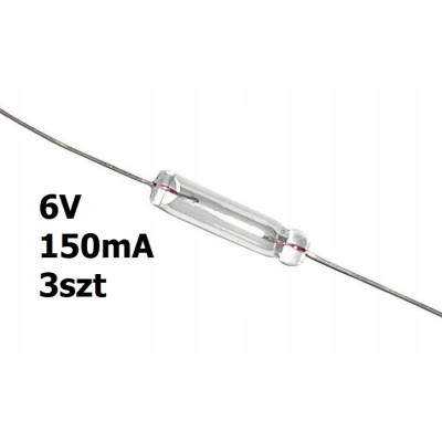 Żarówka osiowa mini T1 6V DC 150mA 3szt