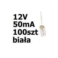 Żarówka miniaturowa biała 3x7mm 12V 50mA 100szt
