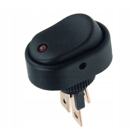 Przełącznik klawiszowy ASW-20D czerwona LED 12V 2szt