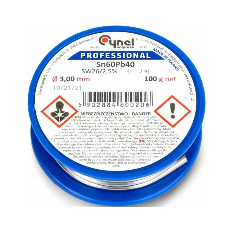 Cyna 3mm 100g Cynel Sn60Pb40