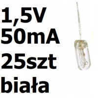 Żarówka miniaturowa biała 3x7mm 1,5V 50mA 25szt