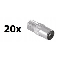 Przejściówka adapter gniazdo F wtyk antenowy 20szt