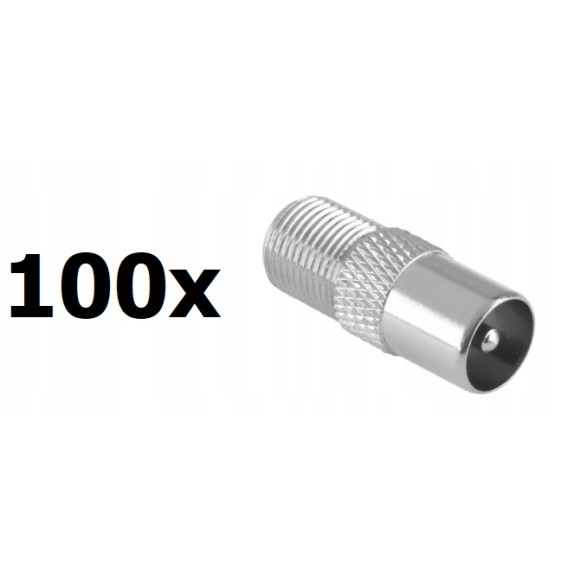 Przejściówka adapter gniazdo F wtyk antenowy 100sz