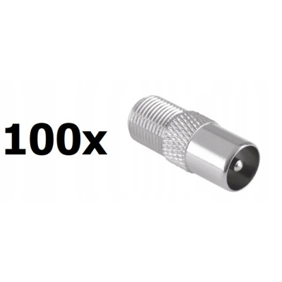 Przejściówka adapter gniazdo F wtyk antenowy 100sz