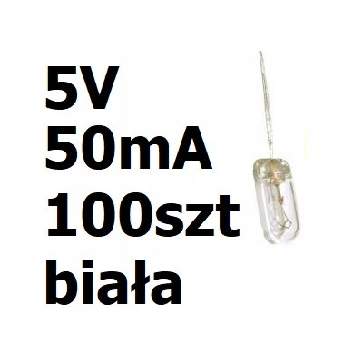 Żarówka miniaturowa biała 3x7mm 5V 50mA 100szt