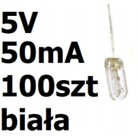 Żarówka miniaturowa biała 3x7mm 5V 50mA 100szt