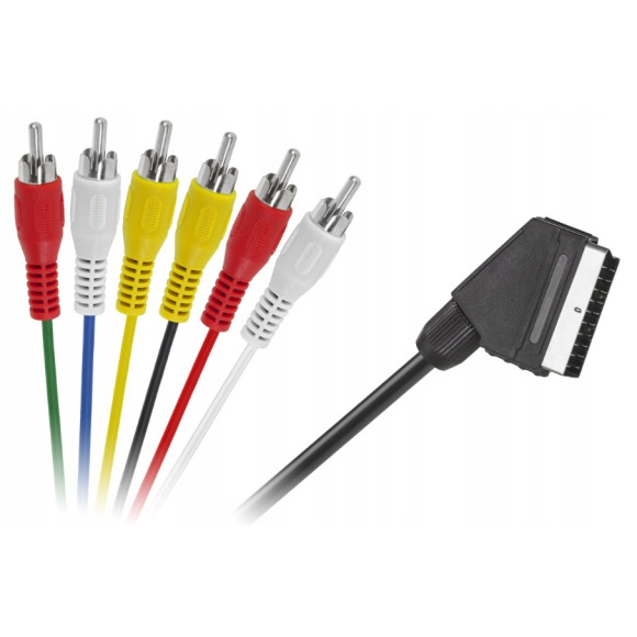 Kabel SCART (Euro) - 6x RCA (cinch) 1,2m