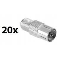 Przejściówka adapter gn. F gn. antenowe TV 20szt.