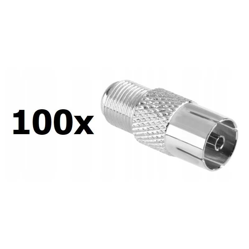 Przejściówka adapter gn. F gn. antenowe TV 100szt.