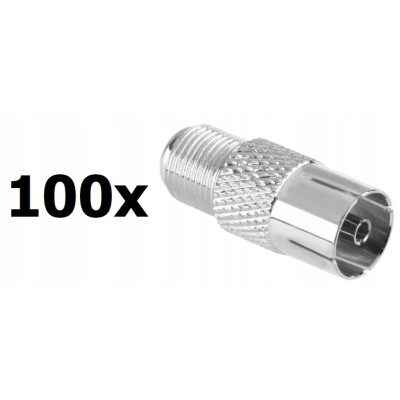 Przejściówka adapter gn. F gn. antenowe TV 100szt.