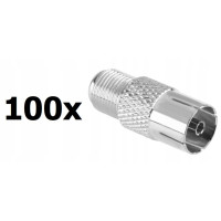 Przejściówka adapter gn. F gn. antenowe TV 100szt.