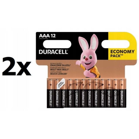 Bateria alkaliczna Duracell AAA (R3) 24 szt.