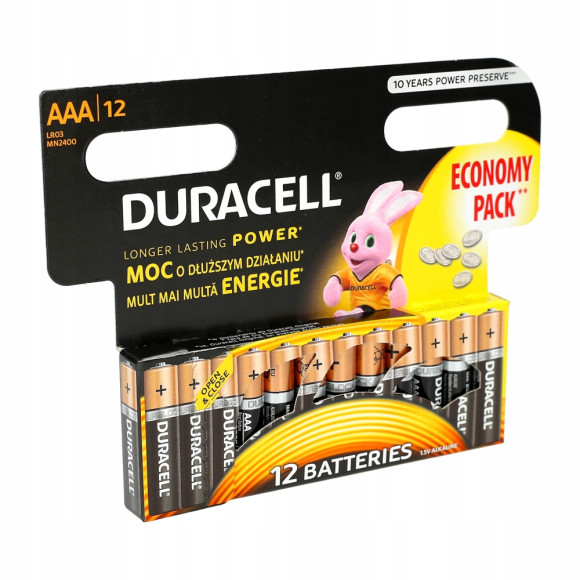 Bateria alkaliczna Duracell AAA (R3) 24 szt.