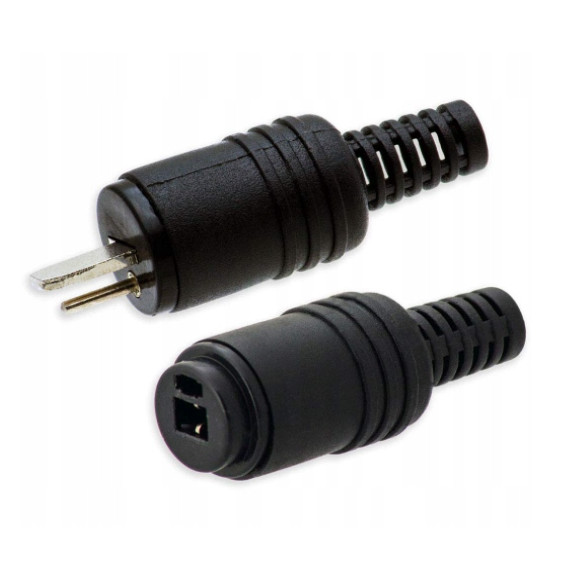 Wtyk głośnikowy na kabel DIN2 2szt + Gniazdo głośnikowe na kabel DIN2 2szt