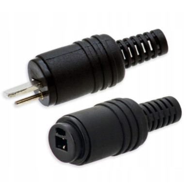 Wtyk głośnikowy na kabel DIN2 2szt + Gniazdo głośnikowe na kabel DIN2 2szt