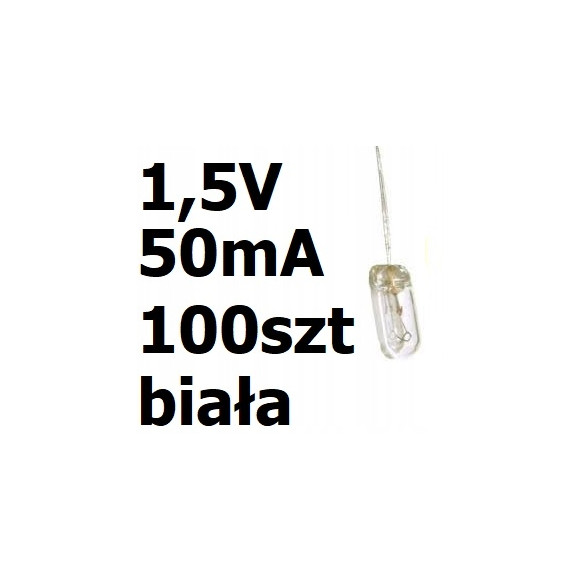 Żarówka miniaturowa biała 3x7mm 1,5V 50mA 100szt